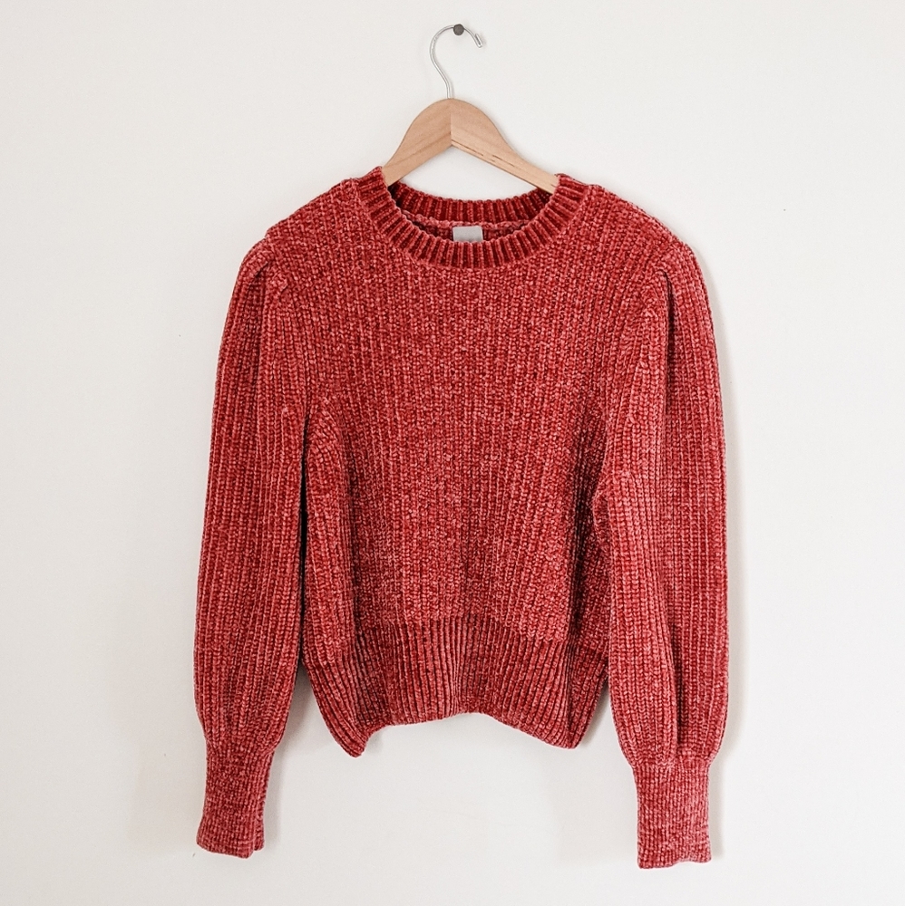 H&M velvety chunky red sweater